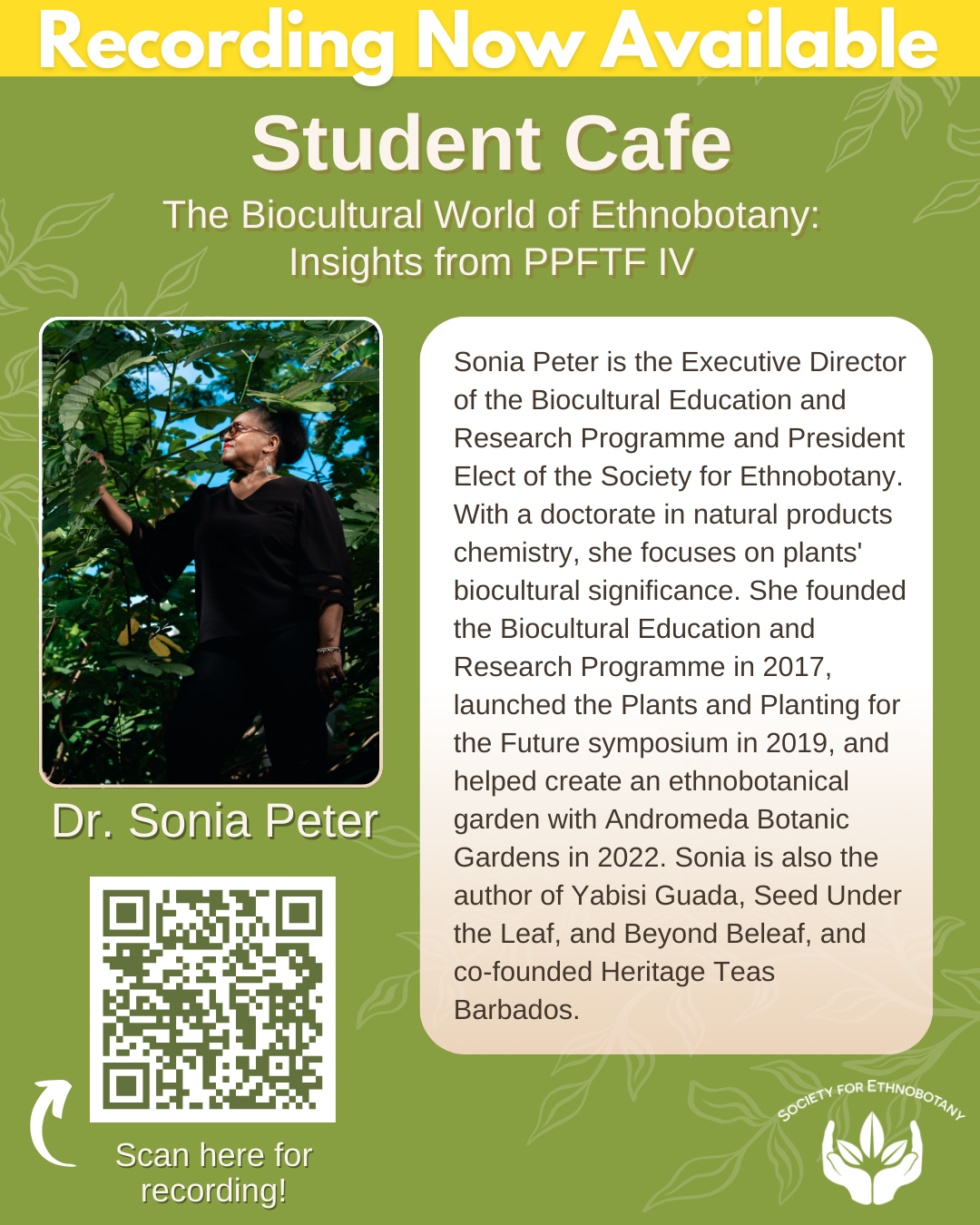 Flyer for the Student Cafe - April 2025