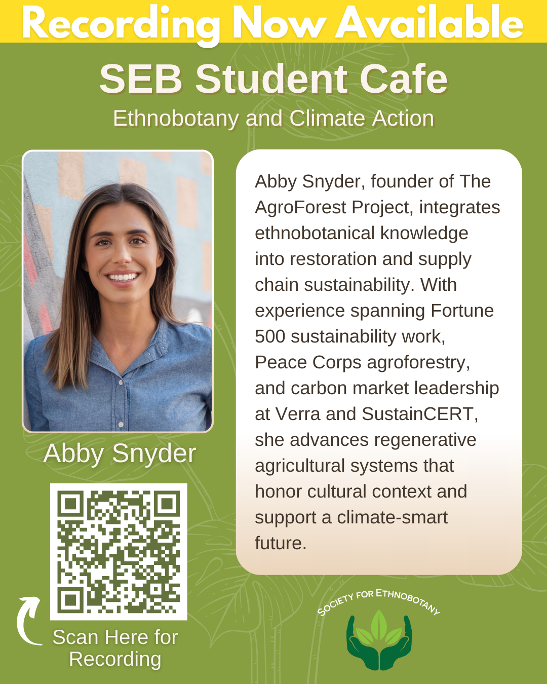 Flyer for the Student Cafe - September 2025