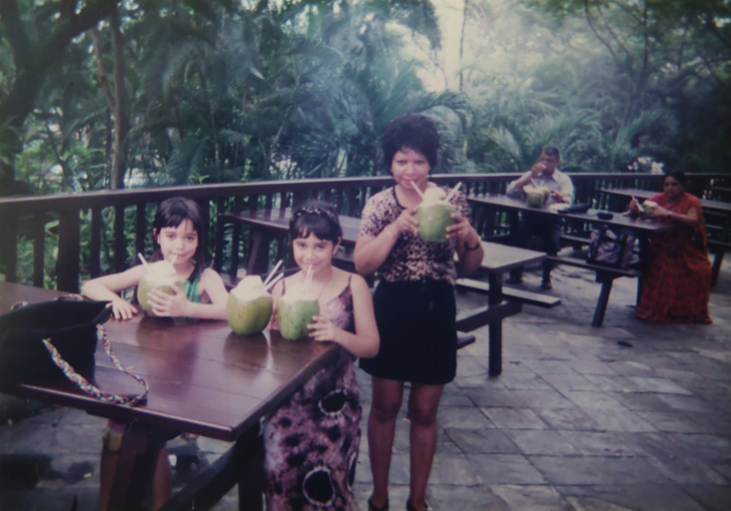 Figure 3: The author (left) with her family at Singapore Zoo, 1997. Photo: Fiona Roberts.