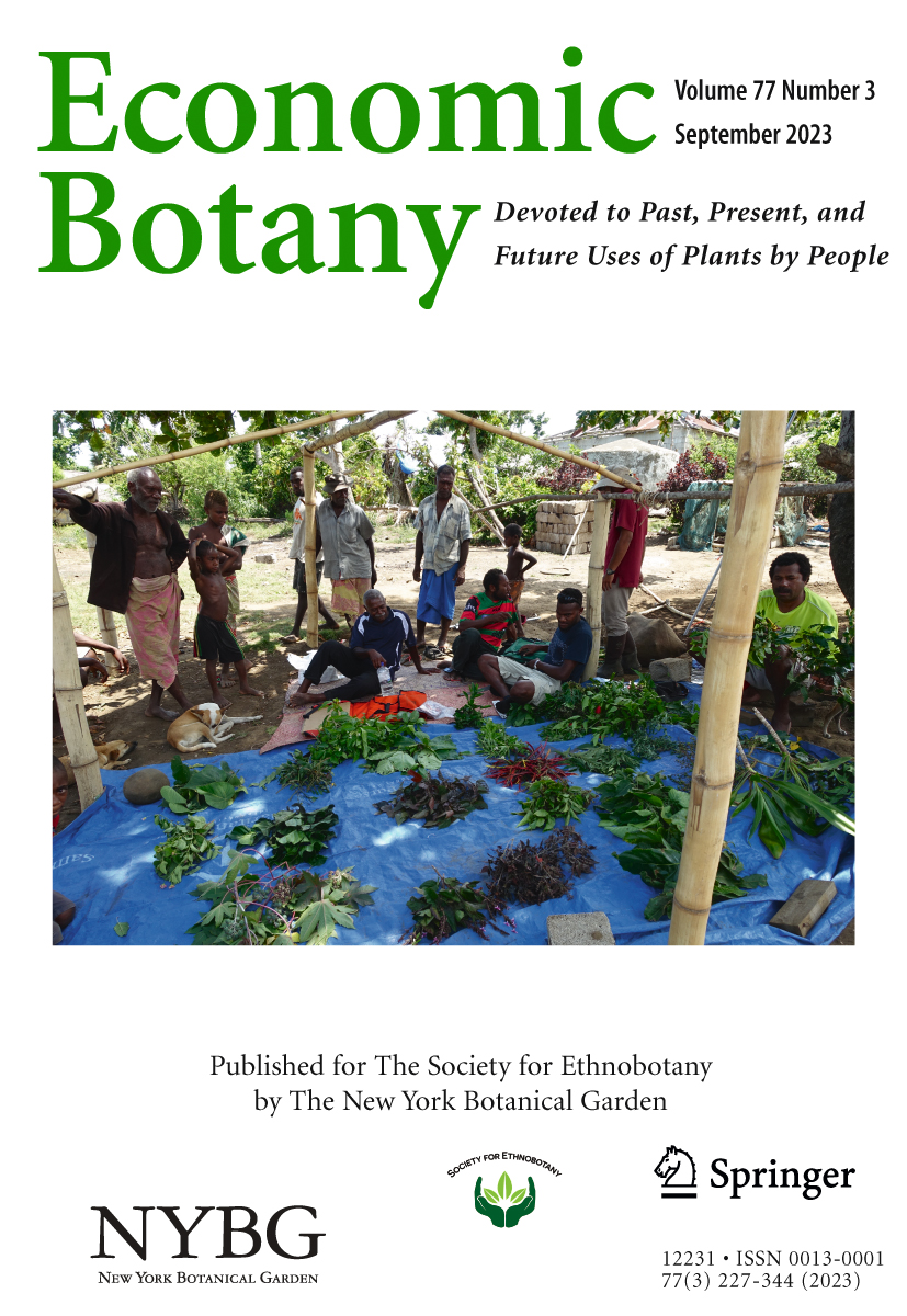 Economic Botany Cover Volume 77 Number 3